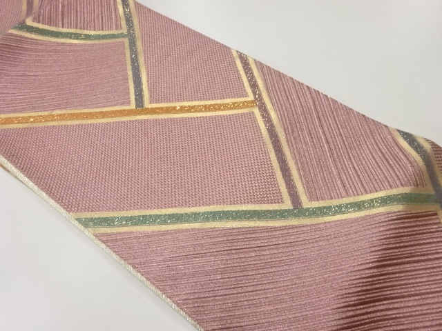 リサイクル　檜垣模様織出し袋帯